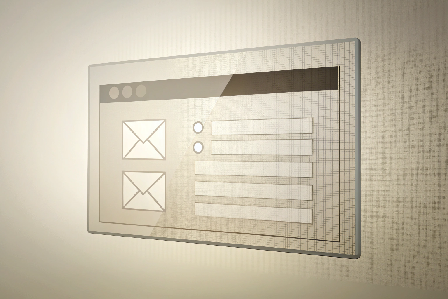 A simple, abstract illustration of a contact form on a screen, with fields for name, email, and message, represented by geometric shapes in neutral colors, no text or logos visible, set against a light background to emphasize communication